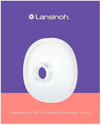 Lansinoh Saugaufsatz 27 mm - Ersetzt für Lansinoh Milchpumpen - 100% Silikon, BPA- & BPS-frei - 1 Stück  
Lansinoh Sauga