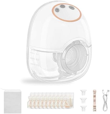 TOPCHANCES Elektrische Milchpumpe Freihändig, kompatibel mit 17/19/21/24mm Flanschen, 12 Saugstufen, 4 Modi, inklusive E