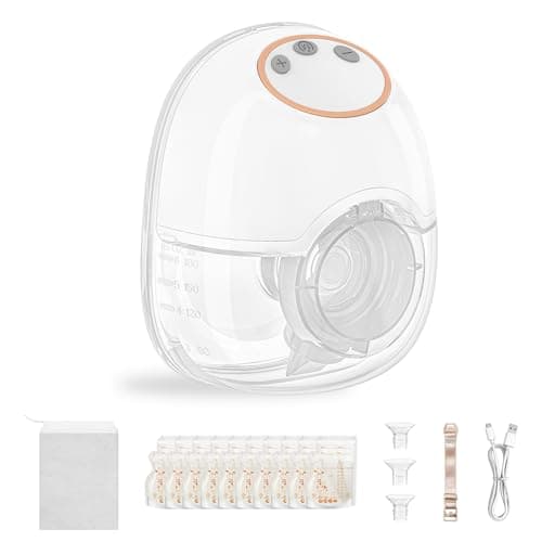 TOPCHANCES Elektrische Milchpumpe Freihändig, kompatibel mit 17/19/21/24mm Flanschen, 12 Saugstufen, 4 Modi, inklusive E