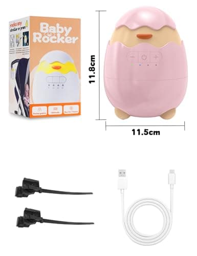 Robofun Kinderwagenschaukler - Elektrisch USB-C Aufladbar, 5 Einstellbare Schaukelintensitäten, Portabel für Babys
