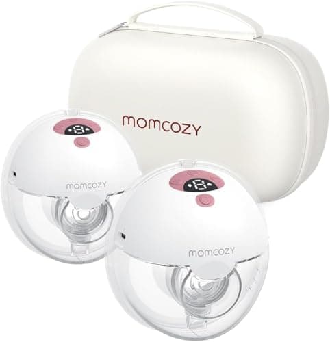 Momcozy M5 Milchpumpe Elektrisch Freihändig, 24 mm(1, Grau), Doppelt Abgedichteter Flansch, 3 Modi, 9 Stufen, Tragbar Br
