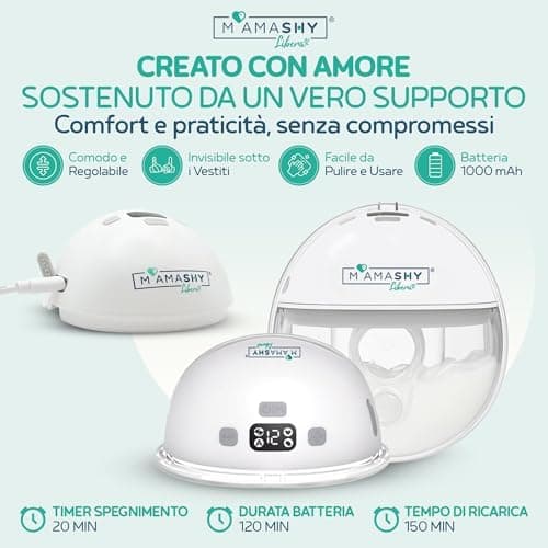 MAMASHY LIBERA Electric Breast Pump - Elektrische Milchpumpe Freihändig Tragbar Für Leichte Stillen, Fortgeschrittene Sa