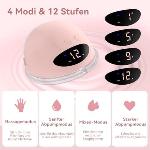 Elektrische MilchpumpeHandsfree 4 Modi 12 Stufen Elektrisch Tragbar