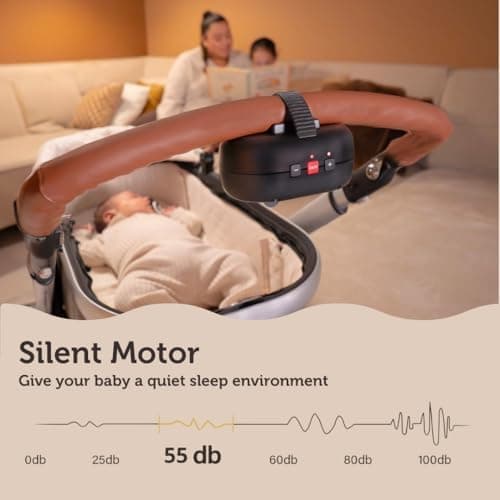 ZAZU Robby Kinderwagenschaukler - Automatische Babywippe, Verstellbare Stärke, 40-Min Timer, Babyschreisensor, USB-C Wie