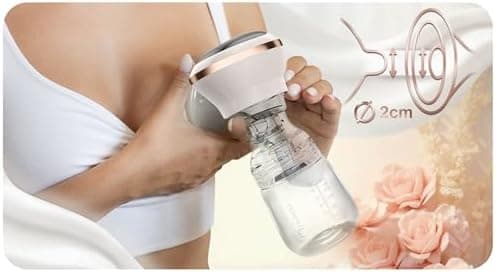 Nukido Milchpumpe Elektrisch - Elektrisch, 3 Modi, tragbar, LED-Anzeige, BPA-Frei, Silikon, Beige, Gold, Futtermilch-Spü
