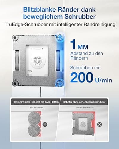 ECOVACS WINBOT W2S Omni Fensterputzroboter für Intelligente Reinigung mit TruEdge™, automatisches Aufladen, DREI Wasserd