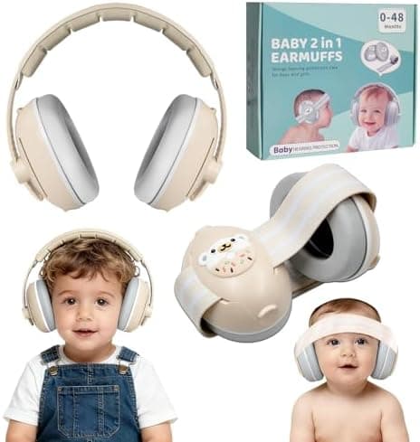 2-in-1 Gehörschutz Baby Kopfhörer mit Lärmschutz für Babys 0-48 Monate
| Lärmschutz Kopfhörer Kinder ideal für Schlafen