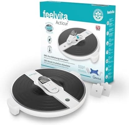 Feelvita Acticur EMS Durchblutung-Stimulator für Bein und Fuß ohne Kabel, Elektrisches EMS-Fußmassagegerät, Duo-Technolo