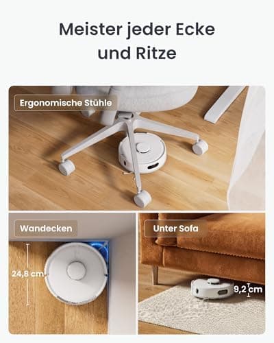 SwitchBot K11+ Saugerroboter für Hausverwaltung, 6000Pa Saugkraft, 90 Tage Staubauffang, selbstentleerungsfähig, LDS Sma