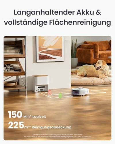 SwitchBot K11+ Saugerroboter für Hausverwaltung, 6000Pa Saugkraft, 90 Tage Staubauffang, selbstentleerungsfähig, LDS Sma