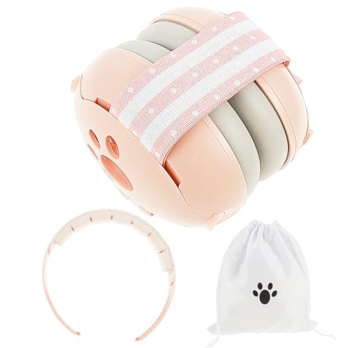 Gehörschutz Baby Lärmschutz 2 in 1 Kopfhörer mit Verstellbarem Kopfband und Gepolsterten Ohrenschützern für Babys bis 48
