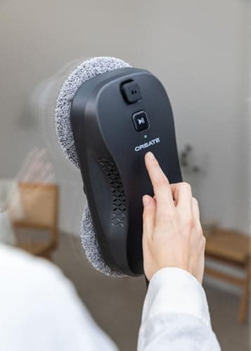 /WIPEBOT PRO Automatischer Fensterputzroboter - Doppelter Wasserablauf, 2 Sprühstufen & Ecken-erkennung 60ml Tank 5m Sic