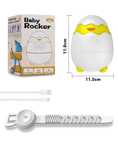 Robofun Kinderwagenschaukler - Elektrische Schlafhilfe für Babys, USB-C Aufladbar, 5 Einstellbare Schaukelintensitäten