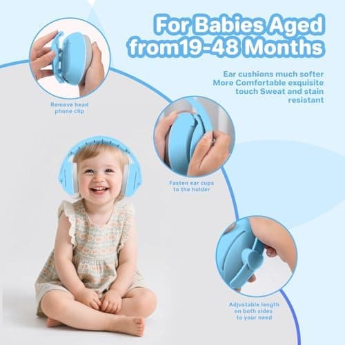 2 In 1 Gehörschutz Kopfhörer & Ohrenschütz Baby, 25db Lärmschutz, ideal für Alltag & Reisen, mit Geräuschunterdrückung f