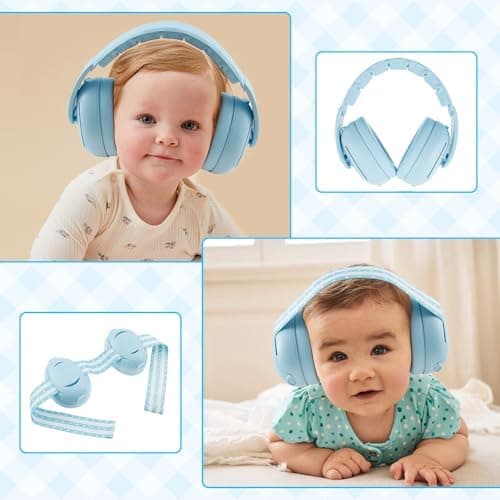 2-in-1 Neugeborene Ohrenschützer für Sicherheit und Komfort, Baby Gehörschutz Ohrenschützer mit Lärmschutz & Verstellbar