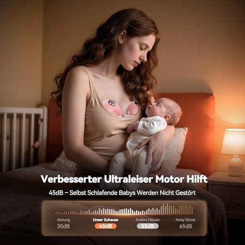 Robofun Handsfreie Elektrische Milchpumpe 2er-Pack Rosa