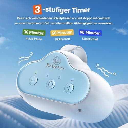 Robofun Kinderwagenschaukler, Einschlafhilfe für Baby, USB-C Wiederaufladbar