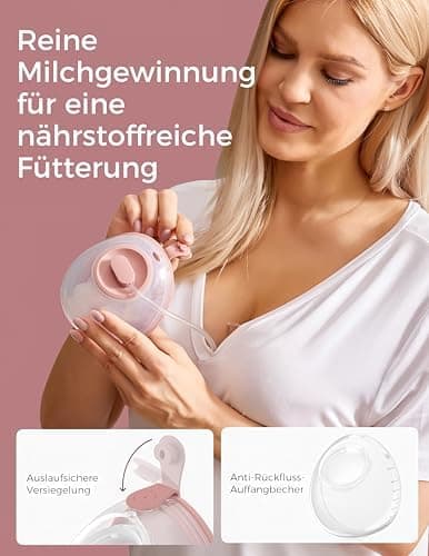 Momcozy V2 Pro Milchpumpe Elektrisch - Leichtig & Kompatibel, tragbar Doppelpumpe Handsfree mit 3 Saugstufen & 15 Stufen