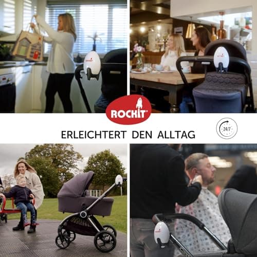 ROCKIT Kinderwagenschaukler SET - Das Original für einschlafnde Bälle - wiederaufladbar via USB, stufenlos einstellbar &
