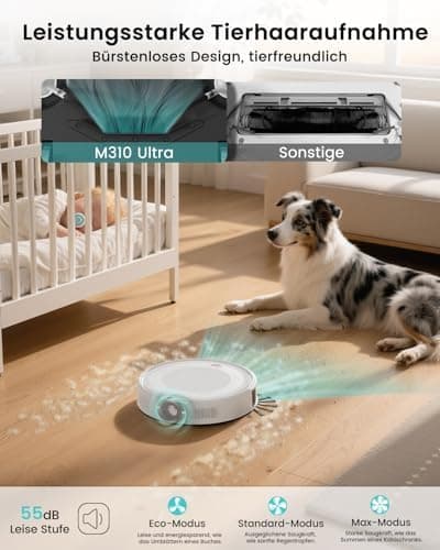 LEFANT M310 Ultra Weiß Staubsauger Roboter 6000Pa ToF Lasernavigation App Alexa