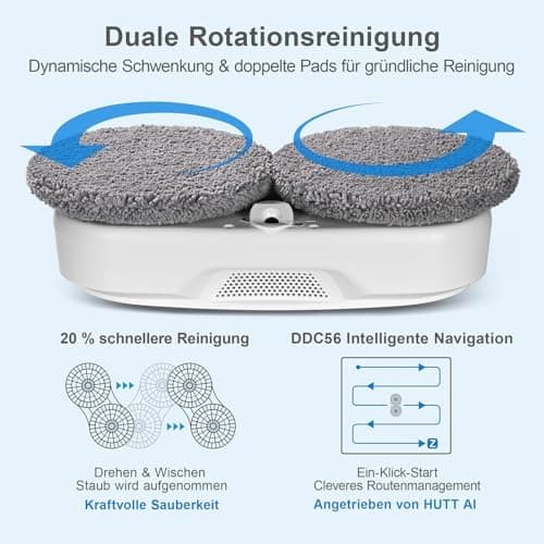 HUTT DDC56 Fensterputzroboter Doppelstrahl mit Ultraschall Sprühfunktion, perfekt für Fenster putzen und Reinigen im Wo