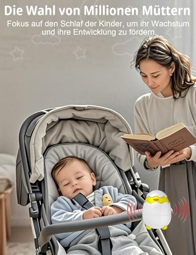 Robofun Kinderwagenschaukler - Elektrische Schlafhilfe für Babys, USB-C Aufladbar, 5 Einstellbare Schaukelintensitäten