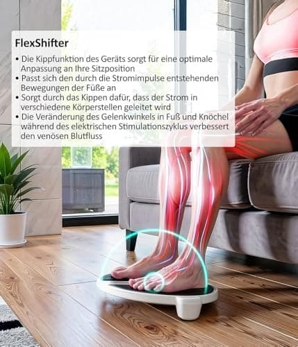 Feelvita Acticur EMS Durchblutung-Stimulator für Bein und Fuß ohne Kabel, Elektrisches EMS-Fußmassagegerät, Duo-Technolo
