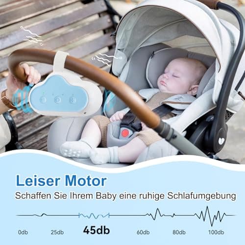 Kinderwagenschaukler Wiederaufladbar Schlafhilfe 3 Einstellungen 30 60 90 Min Timer Universal KompaktIdeal
