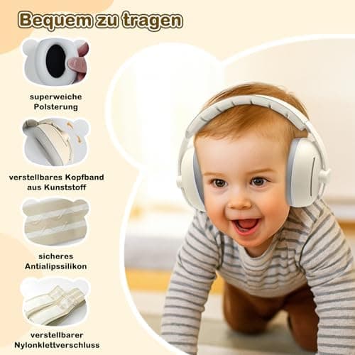 Yesay Gehörschutz Kopfhörer für Babies 0-4 Jahre - Lärmschutz in verschiedenen Laute Umgebungen - Verstellbares Anti-Sli