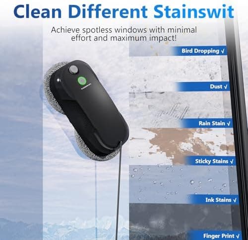 TOSIMA W5 Fensterputzroboter - Dreifaches Sicherheitssystem & intelligente Navigation (Schwarz)  
TOSIMA W5 Fensterputzr