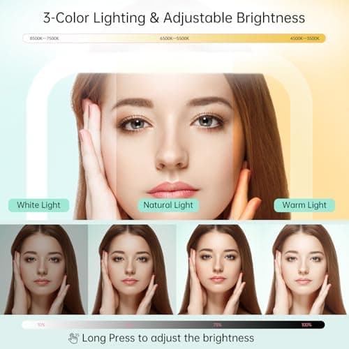 Famihomii 20fach Vergrößerter Tragbarer Kosmetikspiegel, beleuchtet mit 3 Modi und 72 LEDs, perfekt für Make-up-Anfänger