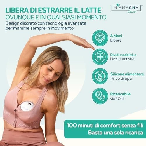 MAMASHY LIBERA Electric Breast Pump - Elektrische Milchpumpe Freihändig Tragbar Für Leichte Stillen, Fortgeschrittene Sa