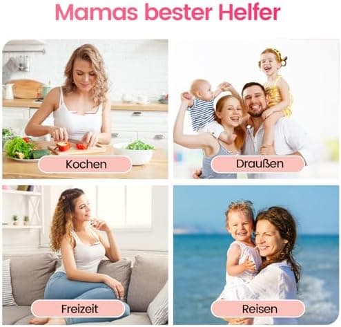 Elektrische Milchpumpe freihändig BPA-frei - Lebensmittelqualitätssilikon, 5 Modi, 15 Stufen, geräuscharm - 1 Stück, Ros