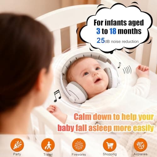 2-in-1 Gehörschutz Baby 0-5 Jahre: ultraweicher Lärmschutz mit 25dB Verstelldienst für Kinder Feste & zu Hause  
2-in-1