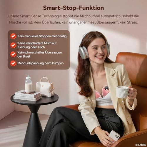 Robofun Handsfreie Elektrische Milchpumpe 2er-Pack Rosa
