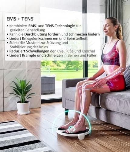 Feelvita Acticur EMS Durchblutung-Stimulator für Bein und Fuß ohne Kabel, Elektrisches EMS-Fußmassagegerät, Duo-Technolo