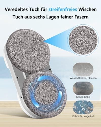 Fensterputzroboter mit starkem Saugafari und Luftdrucksensor - ideal für professionelle Fensterreinigung mit bidirektion