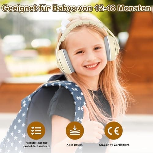 Yesay Gehörschutz Kopfhörer für Babies 0-4 Jahre - Lärmschutz in verschiedenen Laute Umgebungen - Verstellbares Anti-Sli