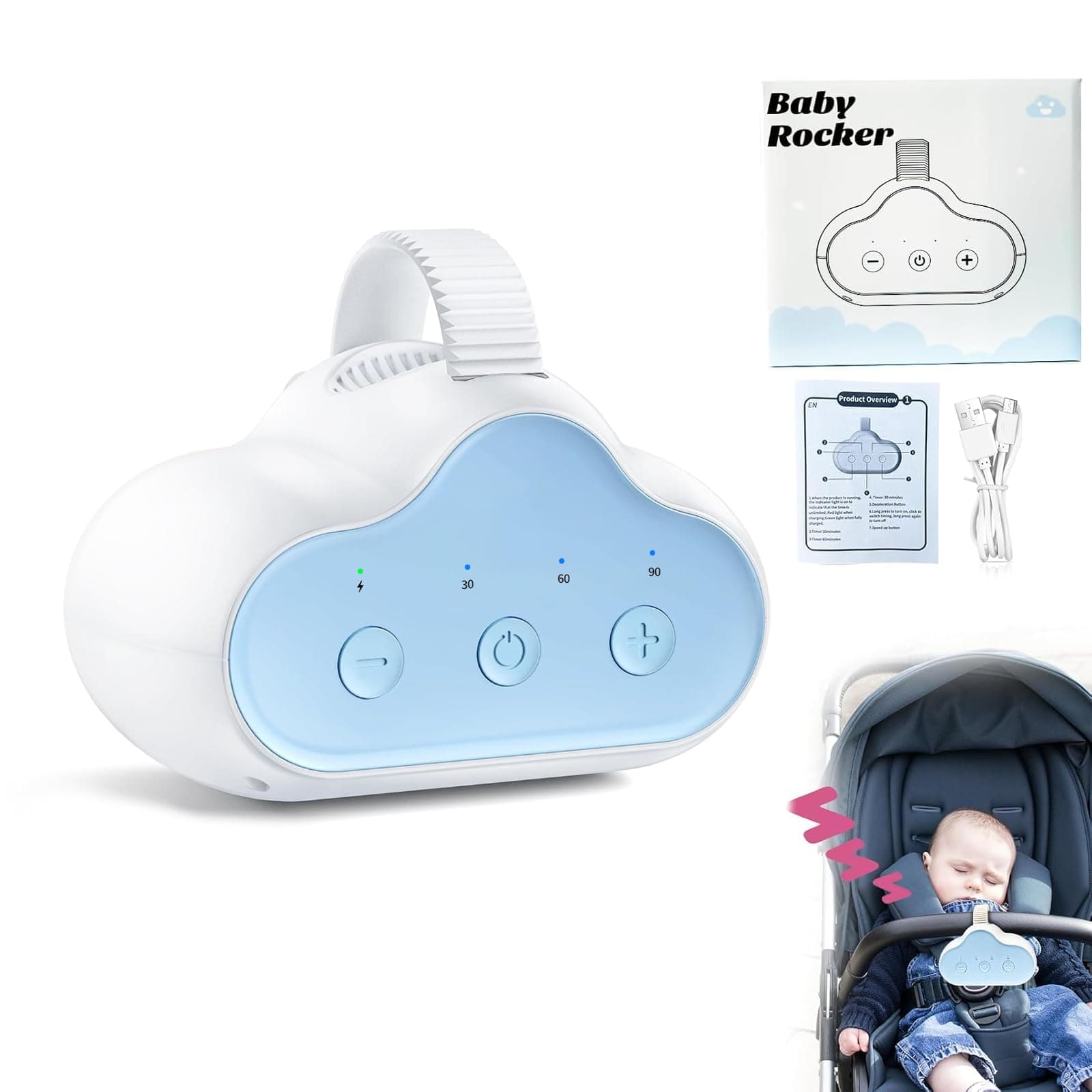 Kinderwagenschaukler Wiederaufladbar Schlafhilfe Timer
