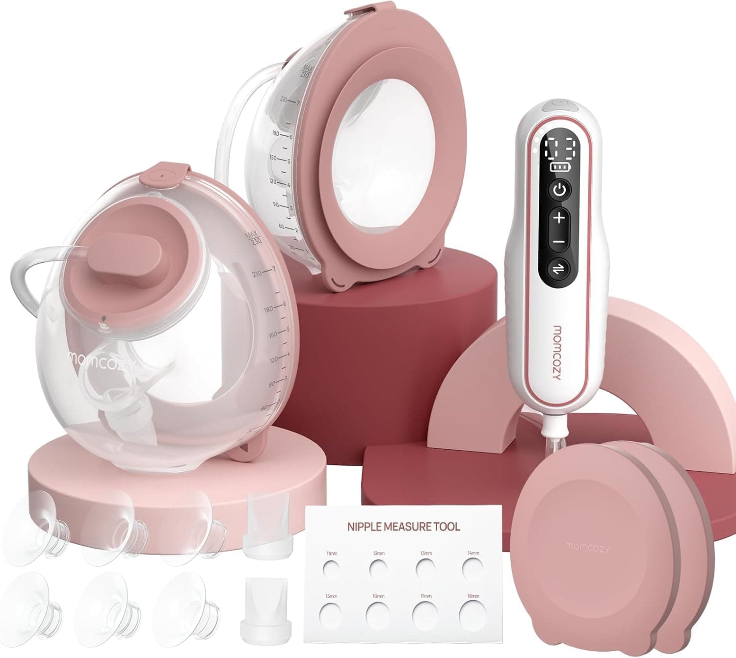 Momcozy V2 Pro Milchpumpe Elektrisch - Leichtig & Kompatibel, tragbar Doppelpumpe Handsfree mit 3 Saugstufen & 15 Stufen
