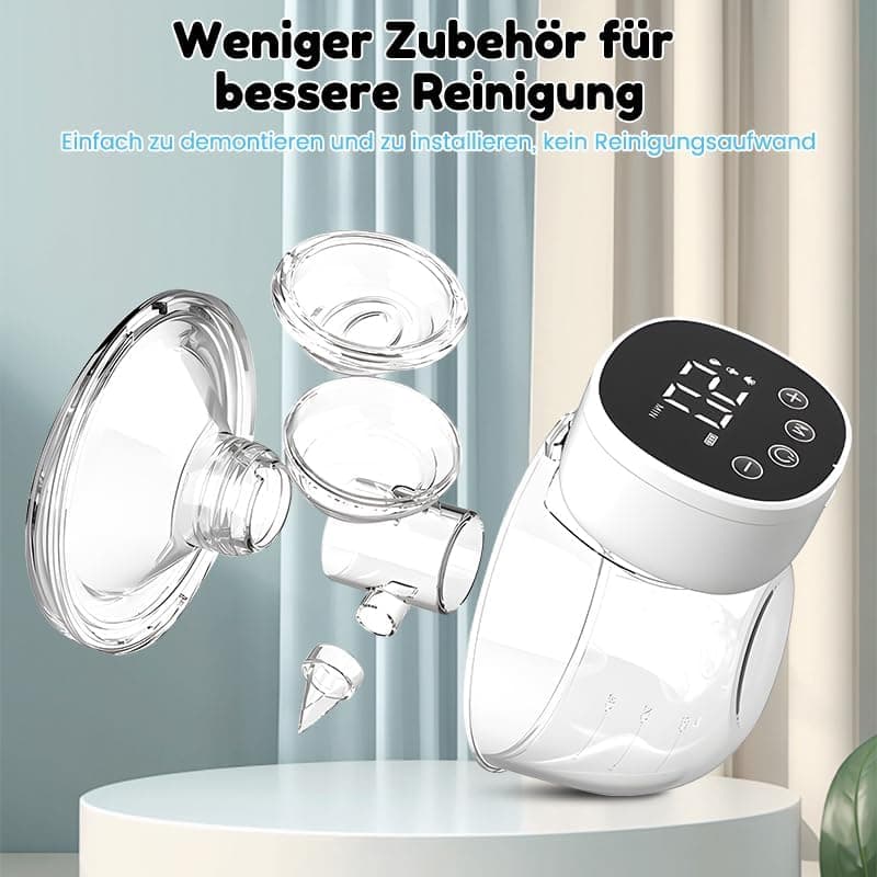 Elektrische Milchpumpe Freihändig Tragbar | 3 Modi 9 Stufen | Ultra-Leise LED-Display | 180ml Milchauffangbehälter | Dis