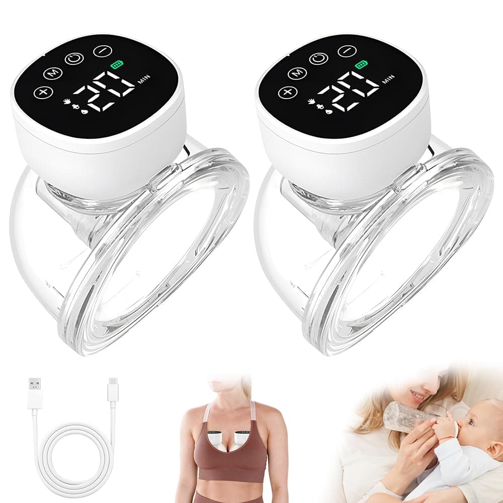 Elektrische Milchpumpe Freihändig Tragbar | 3 Modi 9 Stufen | Ultra-Leise LED-Display | 180ml Milchauffangbehälter | Dis