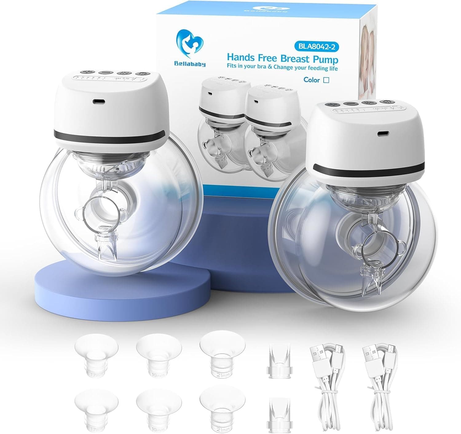 Bellababy Milchpumpe Elektrisch Tragbar, 24mm Weiß, Geräuscharm und Schmerzlos, Vielseitig Einsetzbar