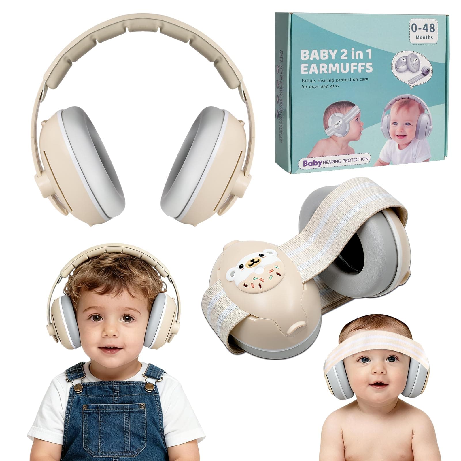 2-in-1 Gehörschutz Baby Kopfhörer mit Lärmschutz für Babys 0-48 Monate
| Lärmschutz Kopfhörer Kinder ideal für Schlafen